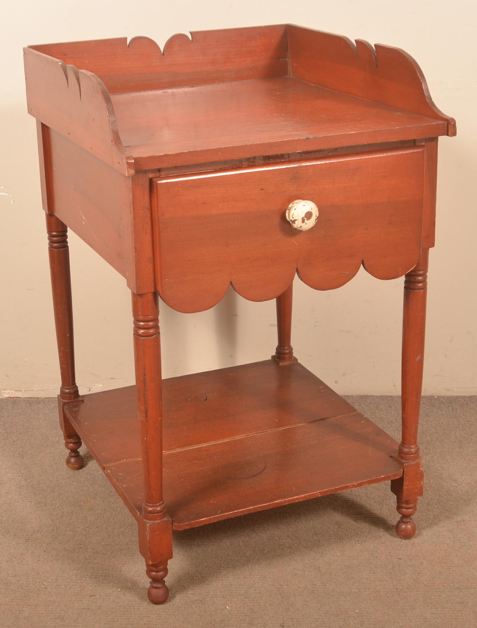 Lancaster Co., PA Red Painted Softwood Washstand. (1 of 3)