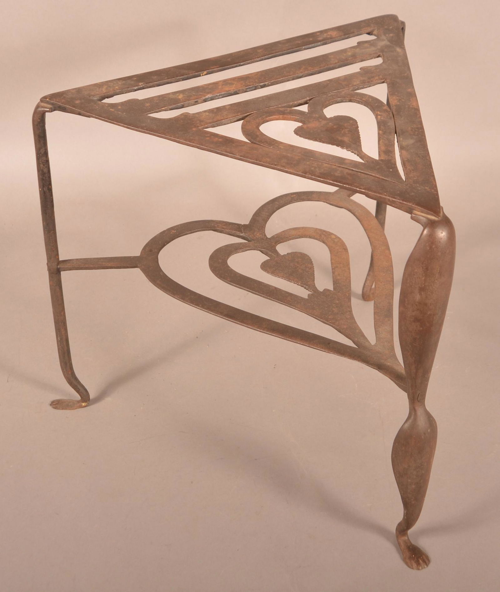 PA 19th Century Cast and Wrought Iron Hearth Trivet. (1 of 5)