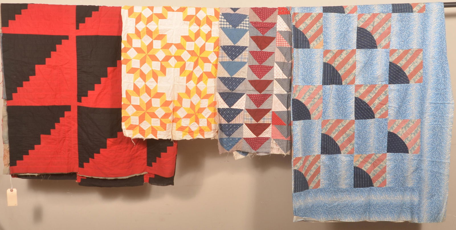 Four Various Antique Patchwork Quilt Tops. (1 of 2)
