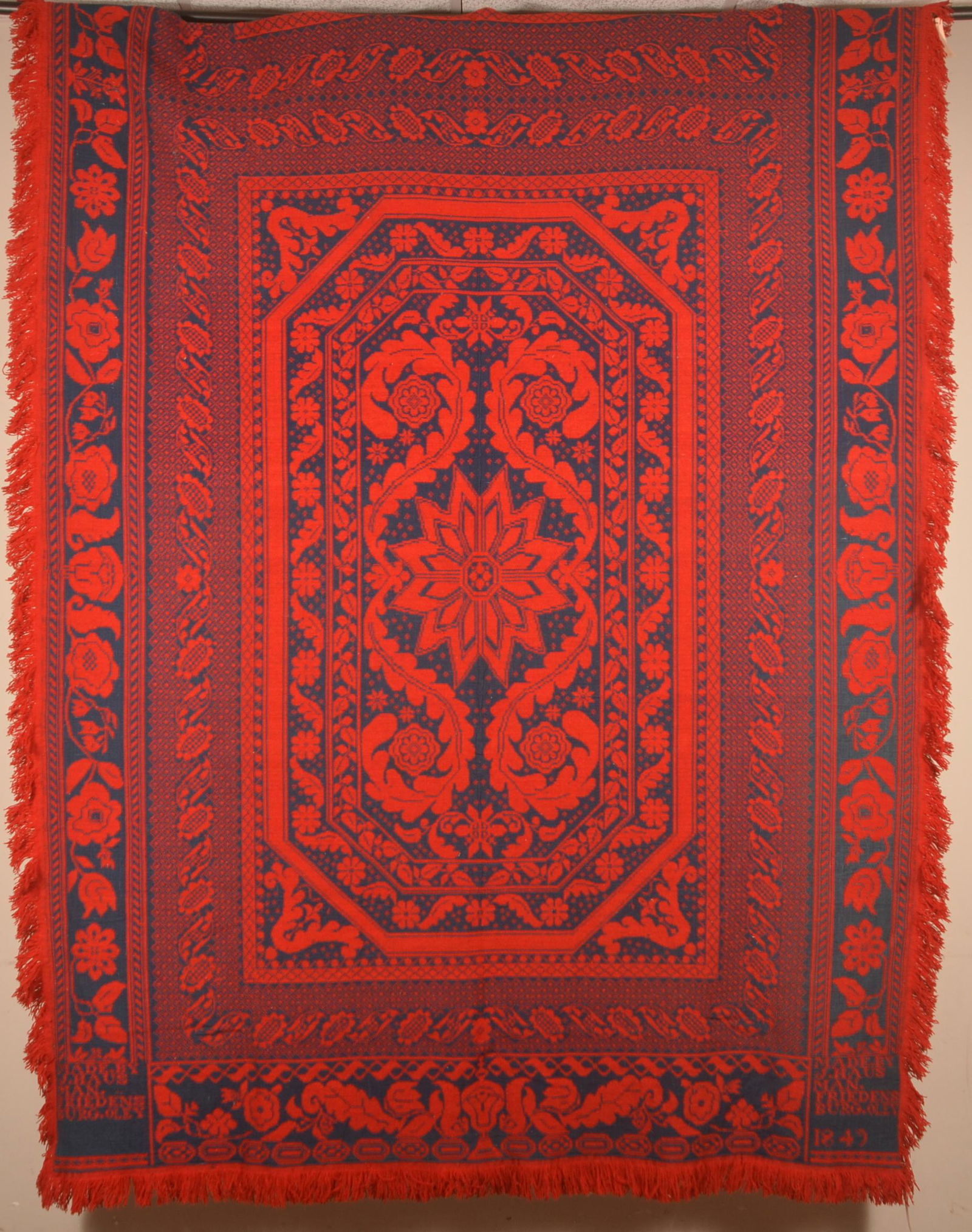 1849 Berks County, PA Jacquard Coverlet. (1 of 7)