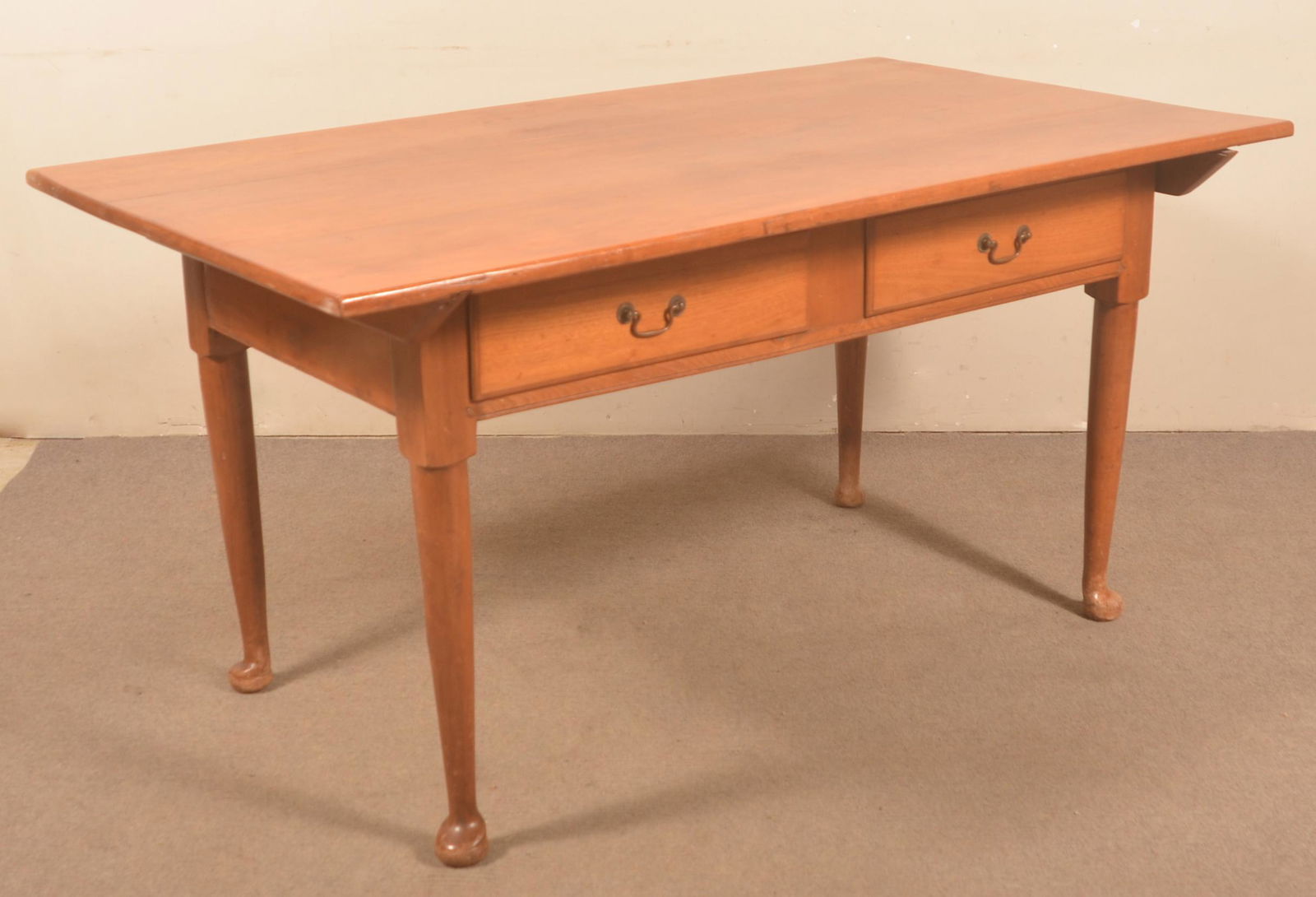 PA Queen Anne Walnut Pin-Top Farm Table. (1 of 5)