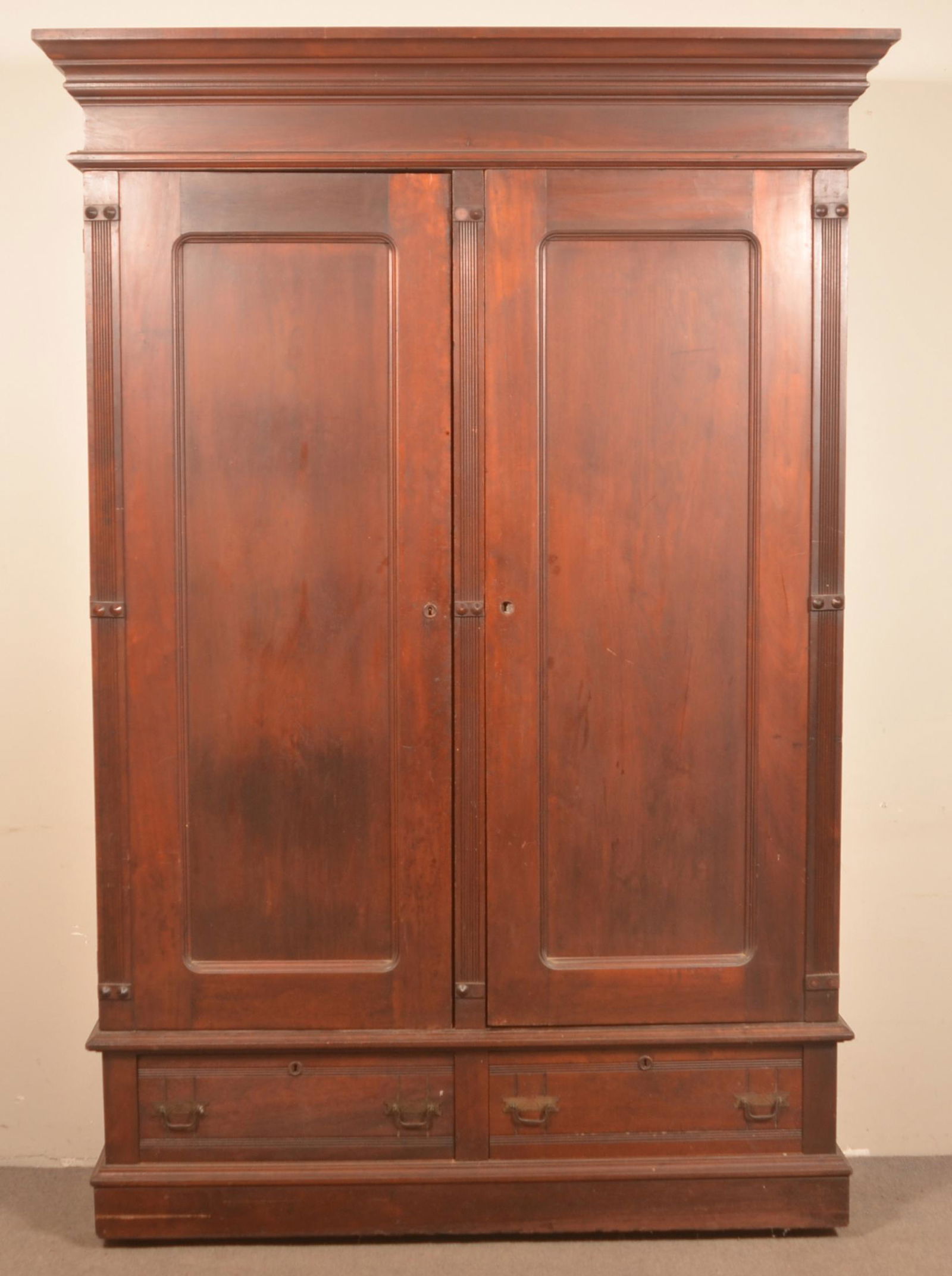 American Victorian Walnut Knock-Down Wardrobe. (1 of 4)