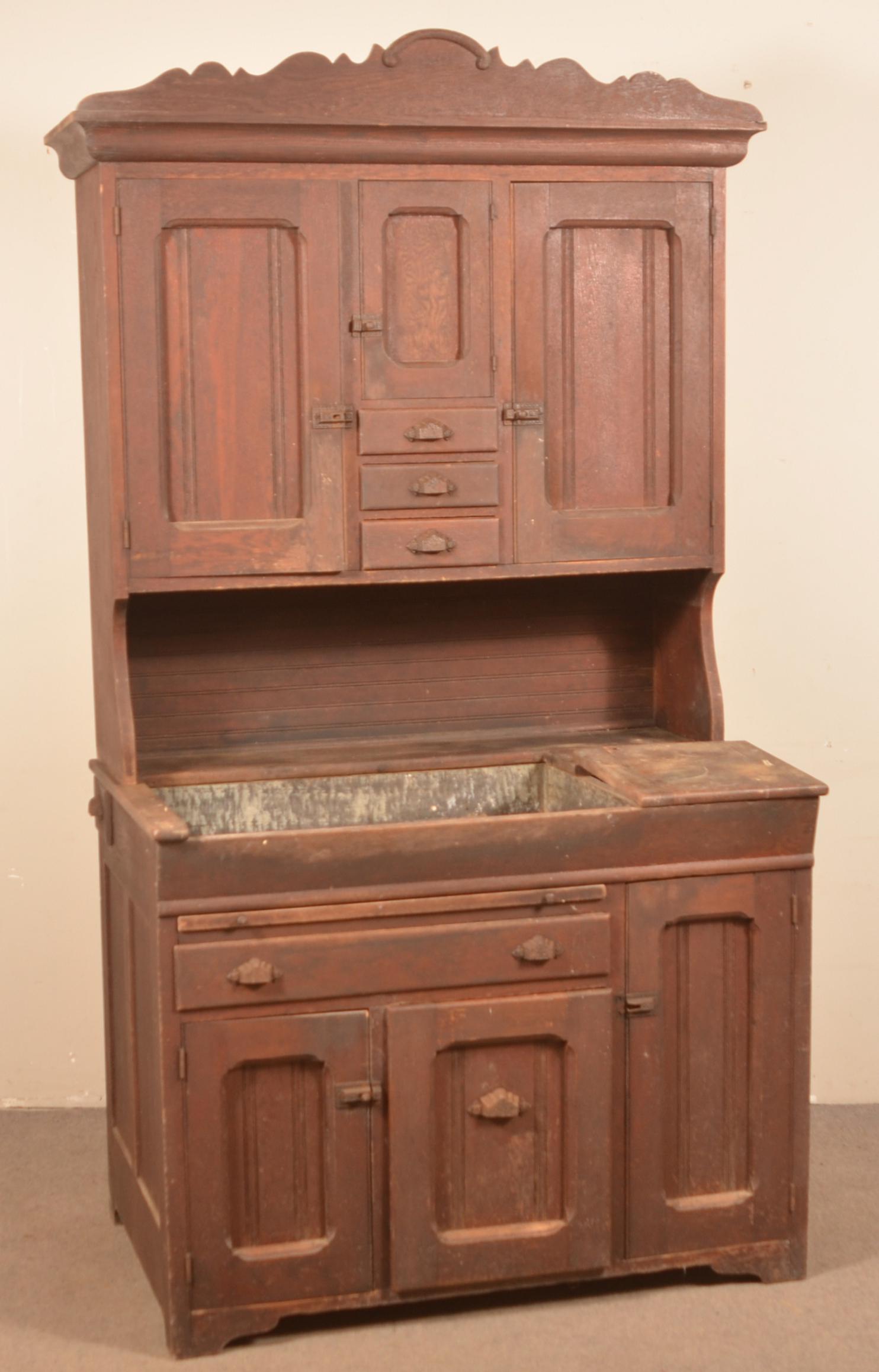 Antique Oak Cupboard Top Drysink. (1 of 7)