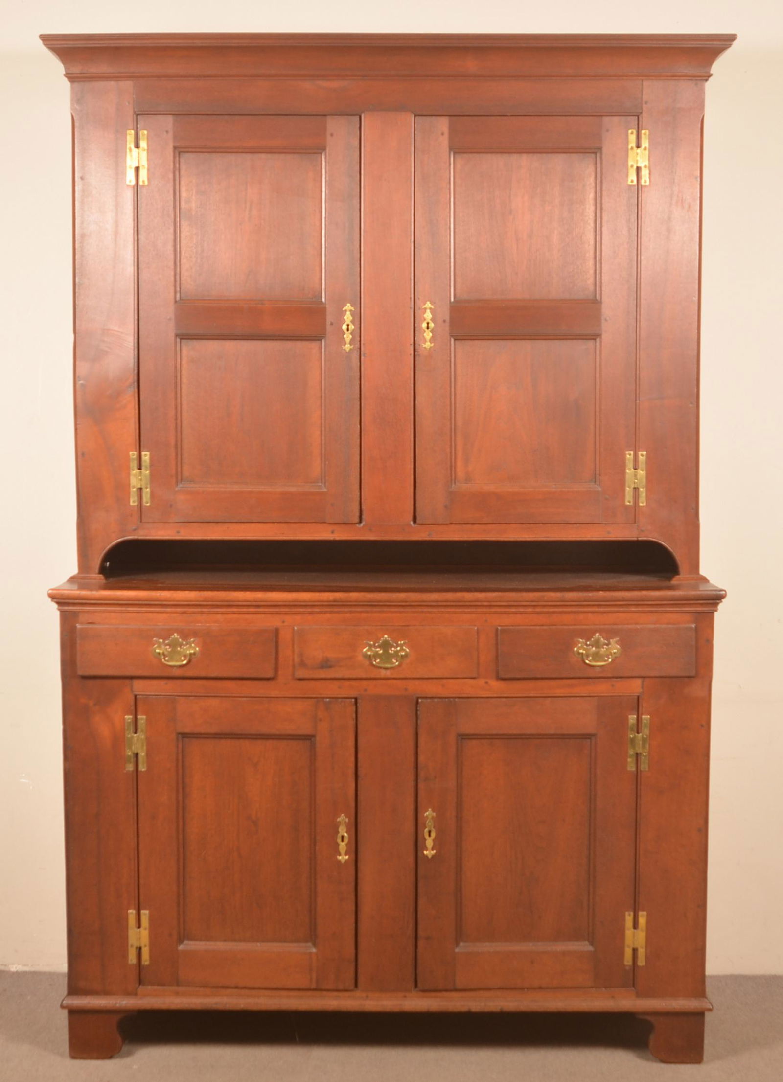 PA Federal Walnut Blind-Door Dutch Cupboard. (1 of 6)