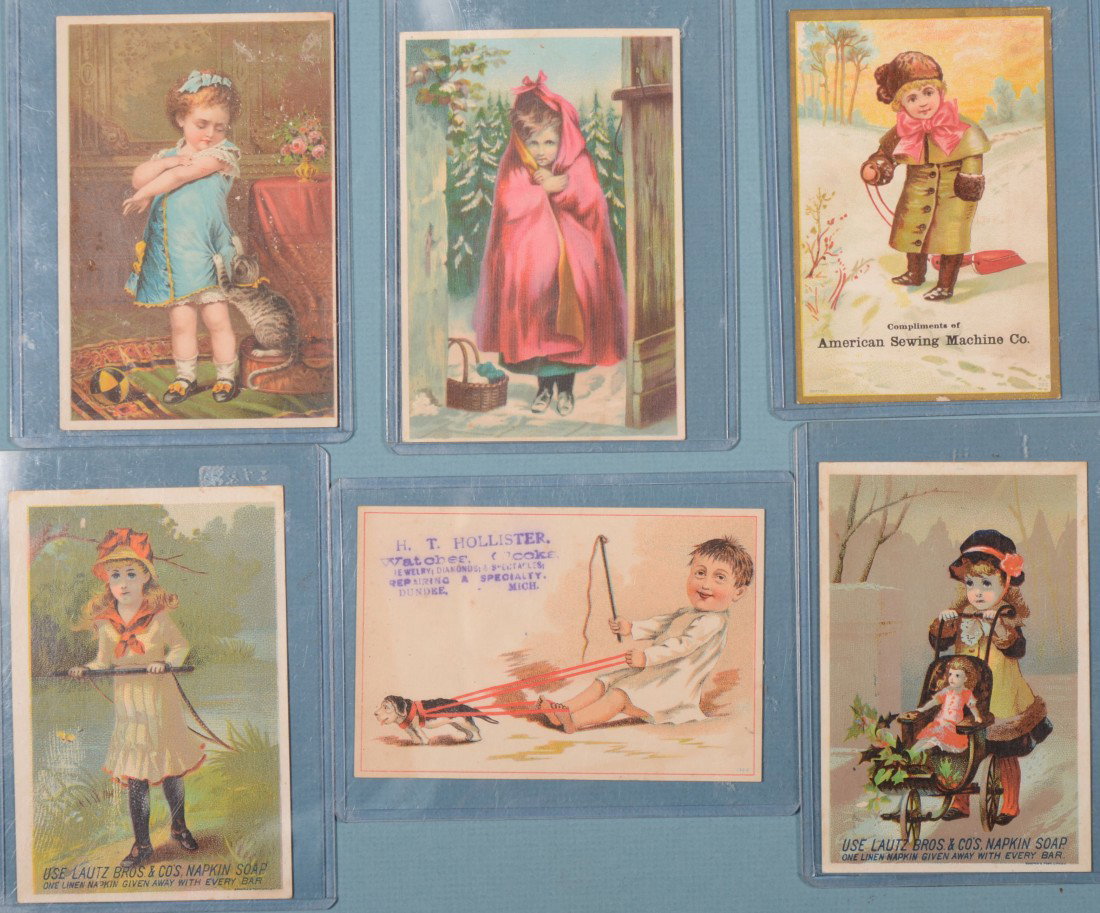 Six Trade Cards. American Sewing Machine, 20th and: Six Trade Cards. American Sewing Machine, 20th and Washington Streets, Philadelphia; Two Dr. Jayne's Tonic Vermifuge, presented by C.A. Wells, Warwick, Chester Co., PA.; H.T. Hollister, Watches and Cl