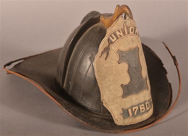 Leather "Union 1 1760" Fireman's Helmet. (1 of 4)
