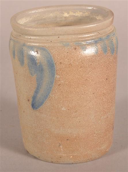 Unsigned Remmey Phila. Stoneware Canning Jar. (1 of 2)