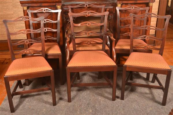 Six Chippendale Style Ribbon-Back Chairs. (1 of 2)