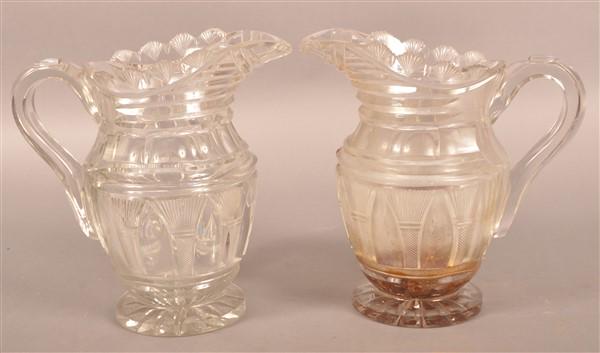 Pair of Pittsburgh Colorless Flint Glass Pitchers. (1 of 5)