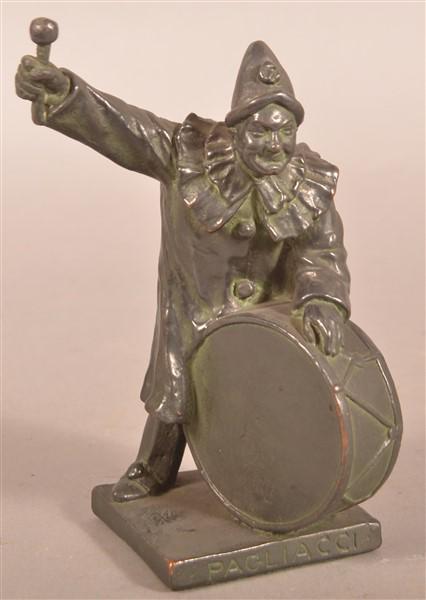 Bronze Art Deco Clown and Drum Figure. (1 of 3)