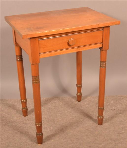 Pennsylvania Sheraton Cherry 1-Drawer Stand. (1 of 2)