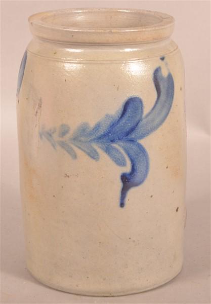 1-Gallon Stoneware Jar with Foliate Decoration. (1 of 3)
