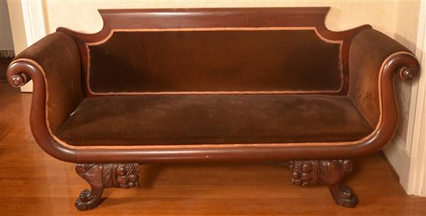 American Federal Mahogany Frame Sofa. (1 of 3)