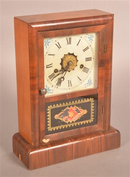 New Haven Mahogany Veneered Shelf Clock. (1 of 3)