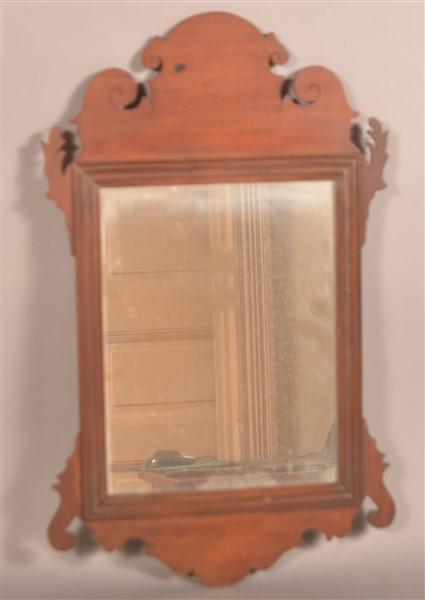 PA Chippendale Mahogany Small Wall Mirror. (1 of 3)