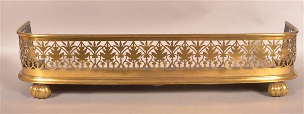 Antique Brass Fireplace Fender. (1 of 3)