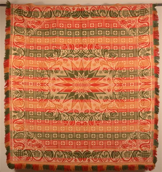 Lebanon County, PA 1850 Jacquard Coverlet. (1 of 4)
