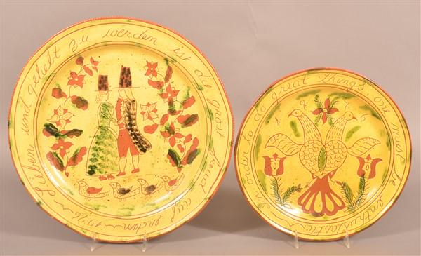 Two 1976 Taylor Mansion Breininger Redware Chargers. (1 of 3)