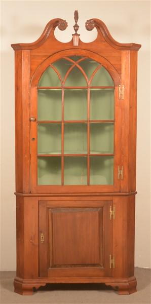 PA Federal Softwood 2-Part Corner Cupboard. (1 of 5)