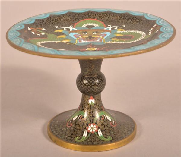 Fine Japanese Dragon Motif Cloisonne Compote. (1 of 5)