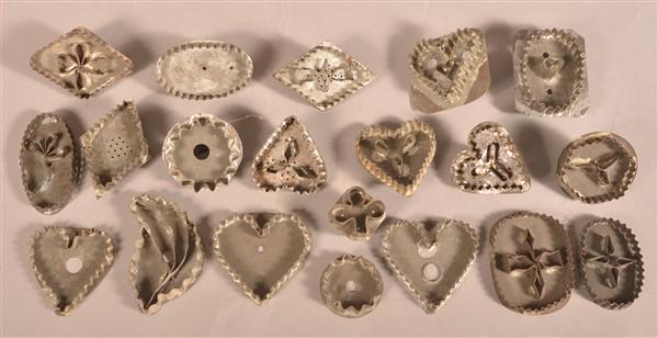 Lot of 19 Antique Tin Figural Cookie Cutters. (1 of 2)