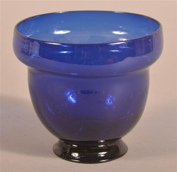 Stiegel Type Blown Cobalt Blue Sugar Bowl. (1 of 3)
