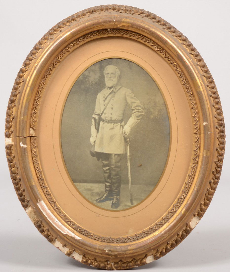 Black and White Photograph of General Robert E. Lee.: Black and White Photograph of General Robert E. Lee. This is a rectangular copy mounted on a cardboard back. Board stamped: "L. C. Handy, Photographer, 494 Md. Ave., S. W., Washington D.C." on back. P