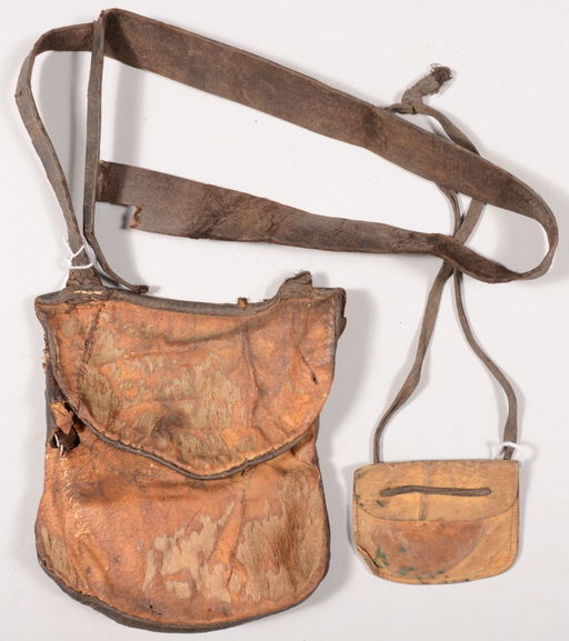 317 Lot Of 2 Pouches Leather Possibles Bag Fur Co