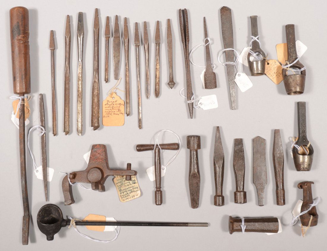 363 Lot of 18th or 19th century gunsmithing tools incl