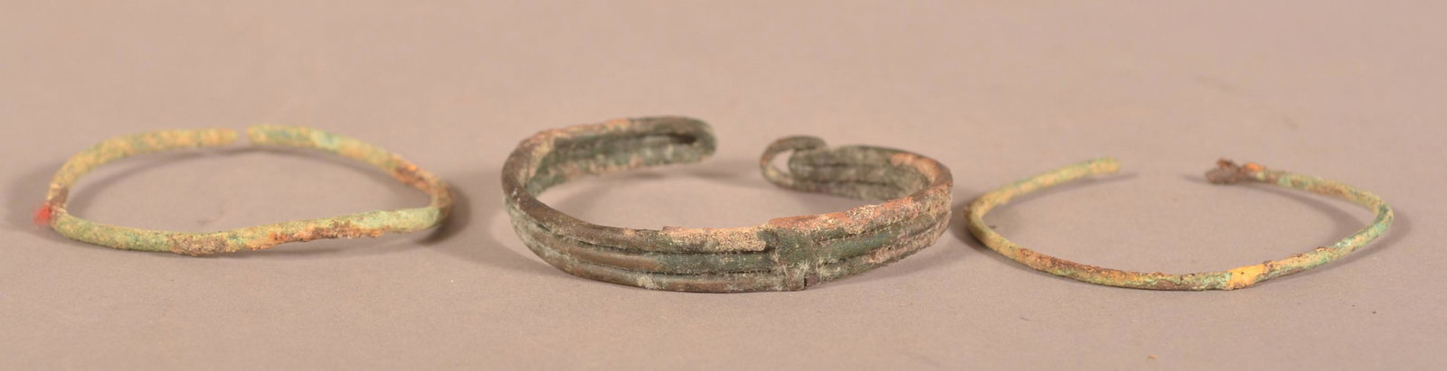 Three Native-Made Brass Wire Bracelets. (1 of 4)