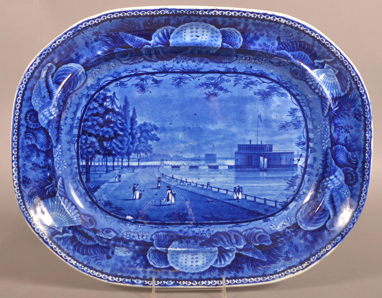 Historical Staffordshire "Castle Garden" Platter. (1 of 3)