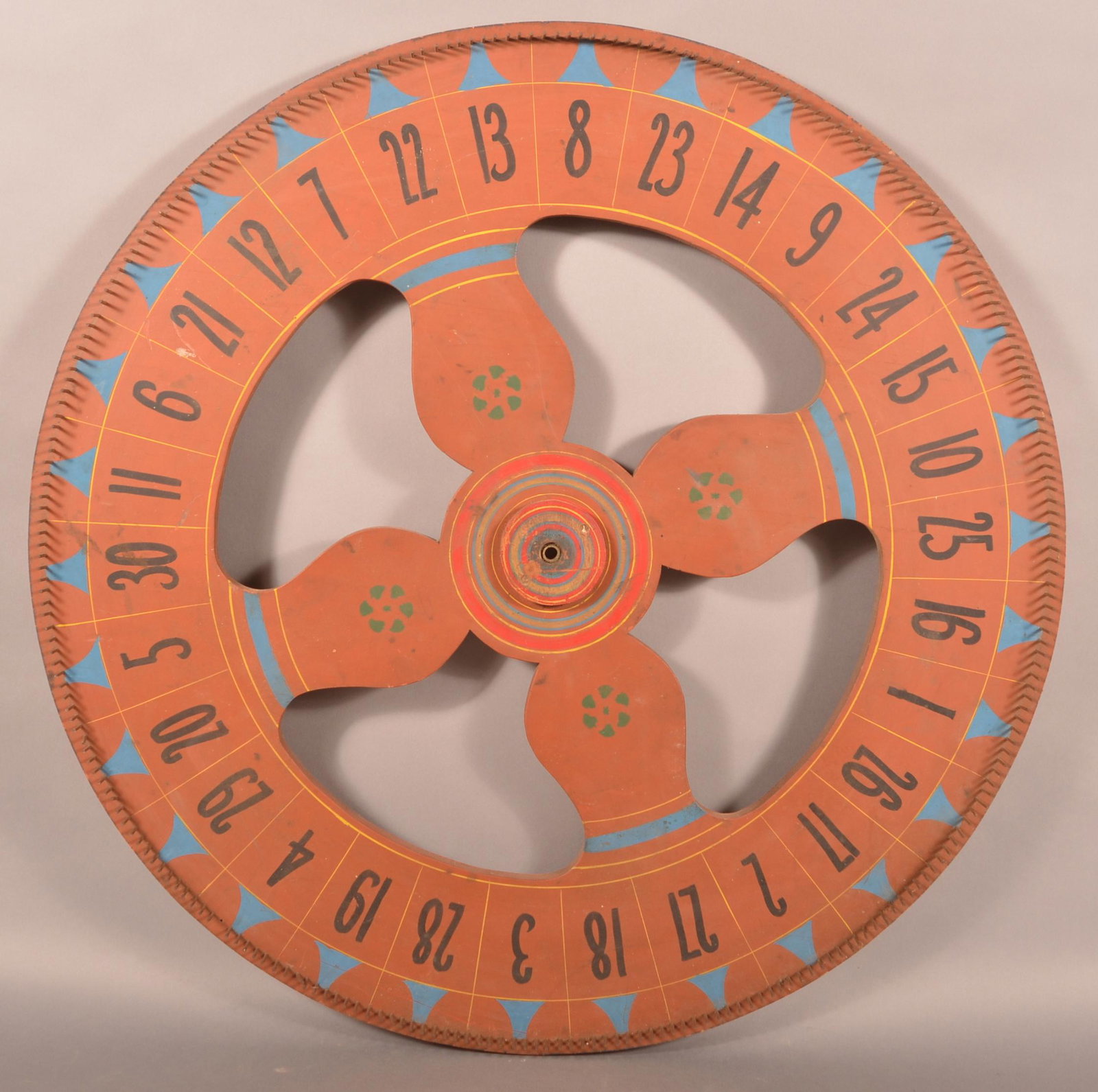 Antique/Vintage Painted Wood Game Wheel. (1 of 3)