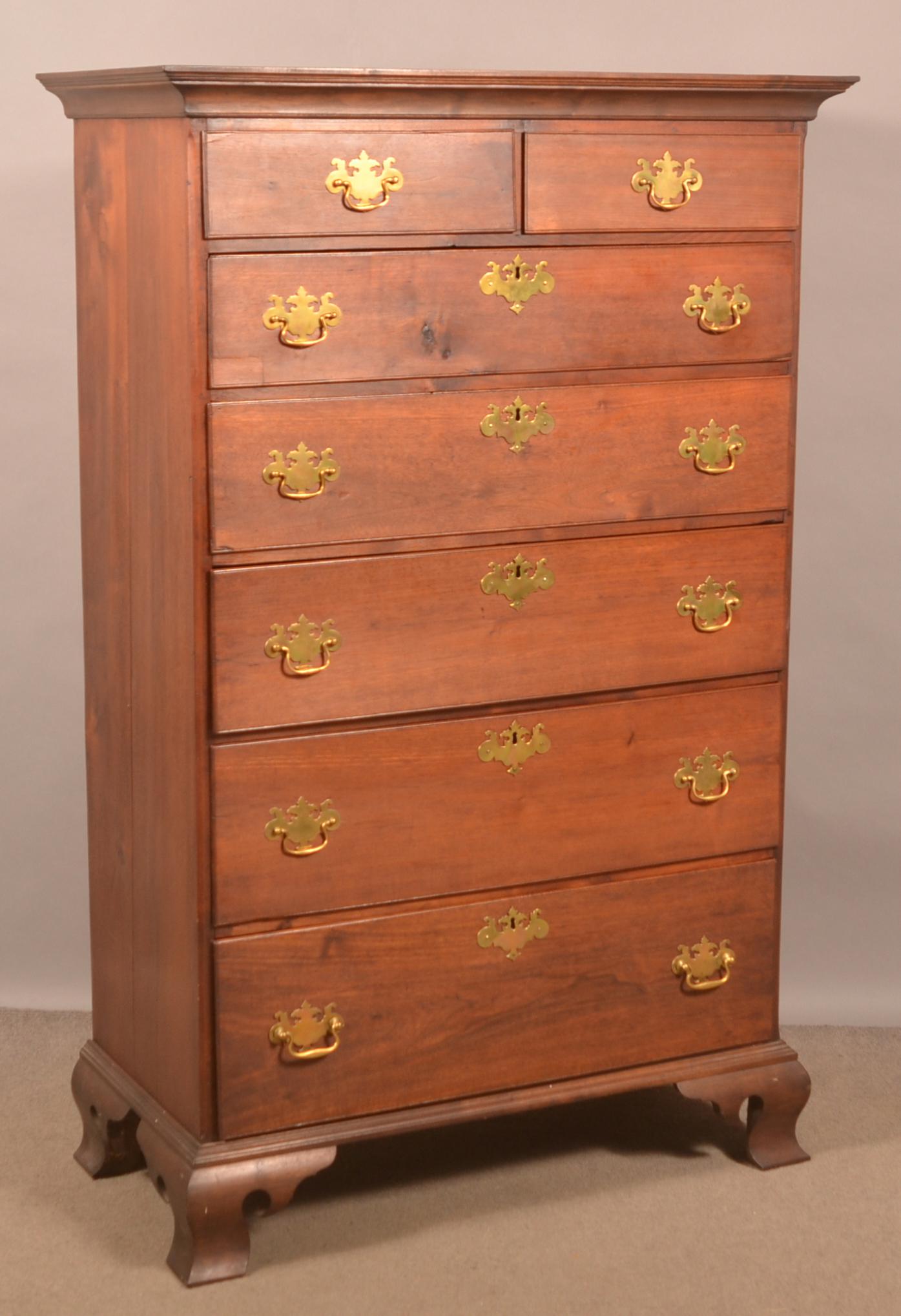 PA Chippendale Walnut Tall Chest of Drawers. (1 of 5)