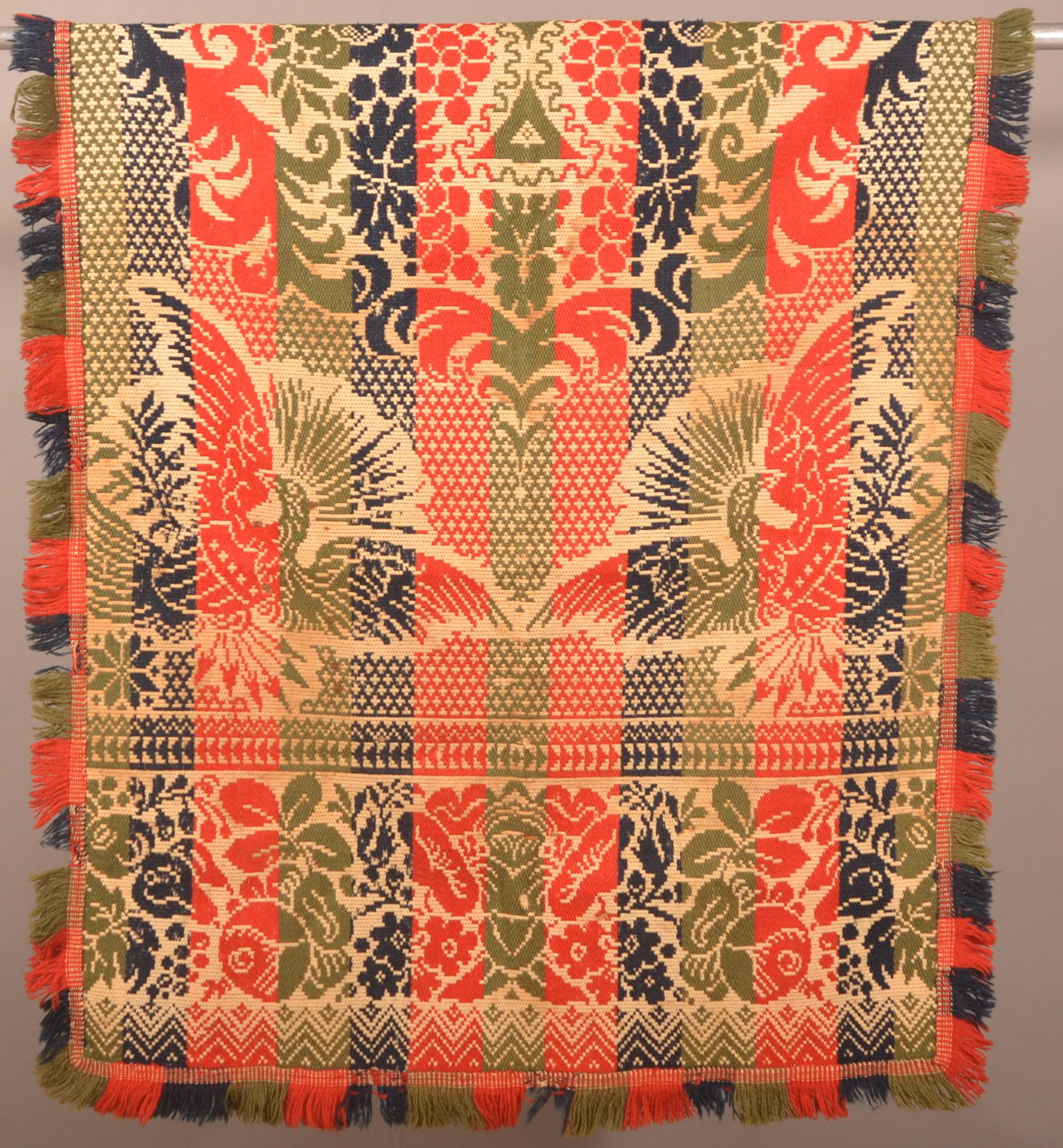 Antique 4-Color Crib Coverlet. (1 of 3)