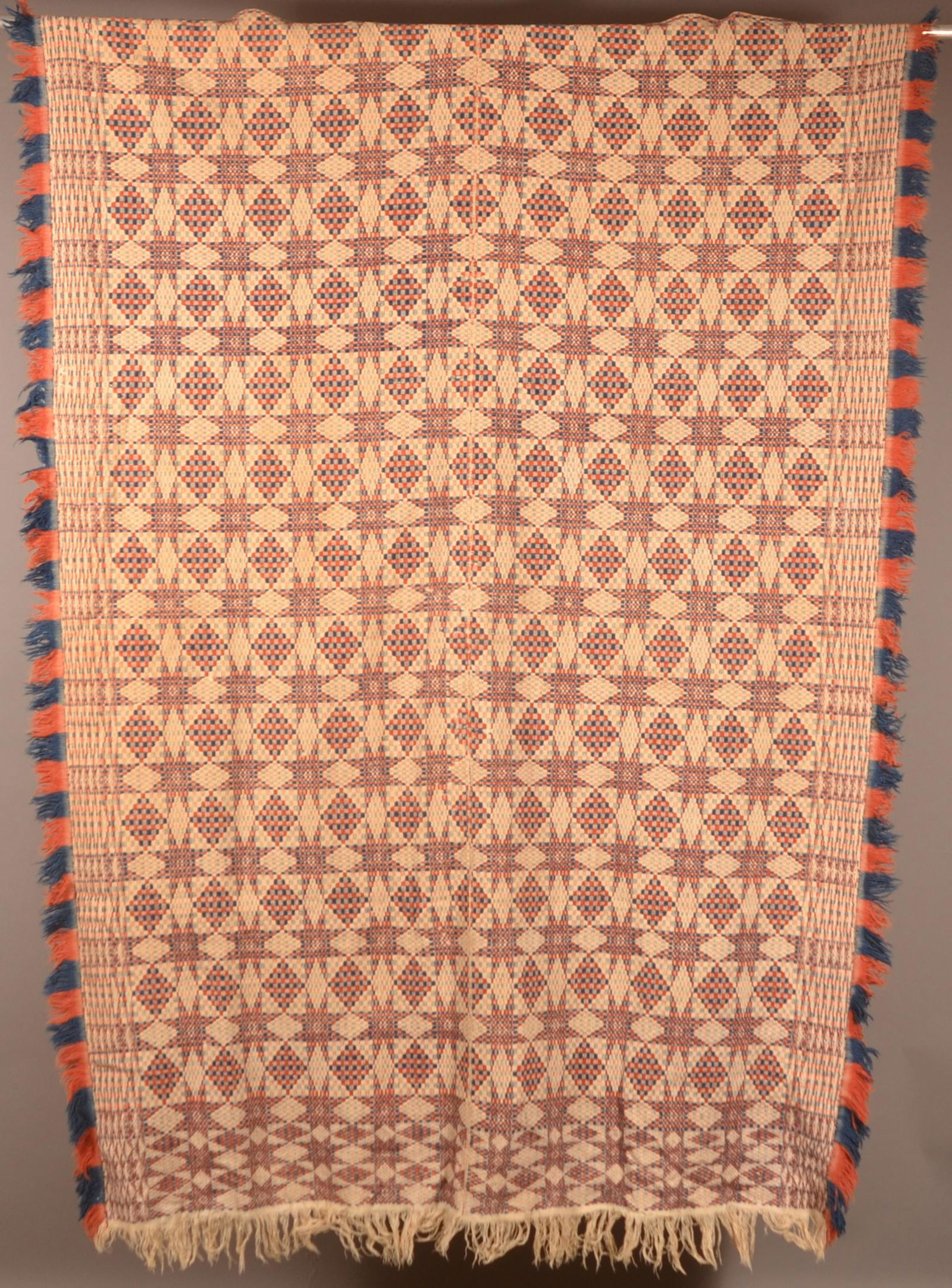 Antique 2-Part Overshot Coverlet. (1 of 6)