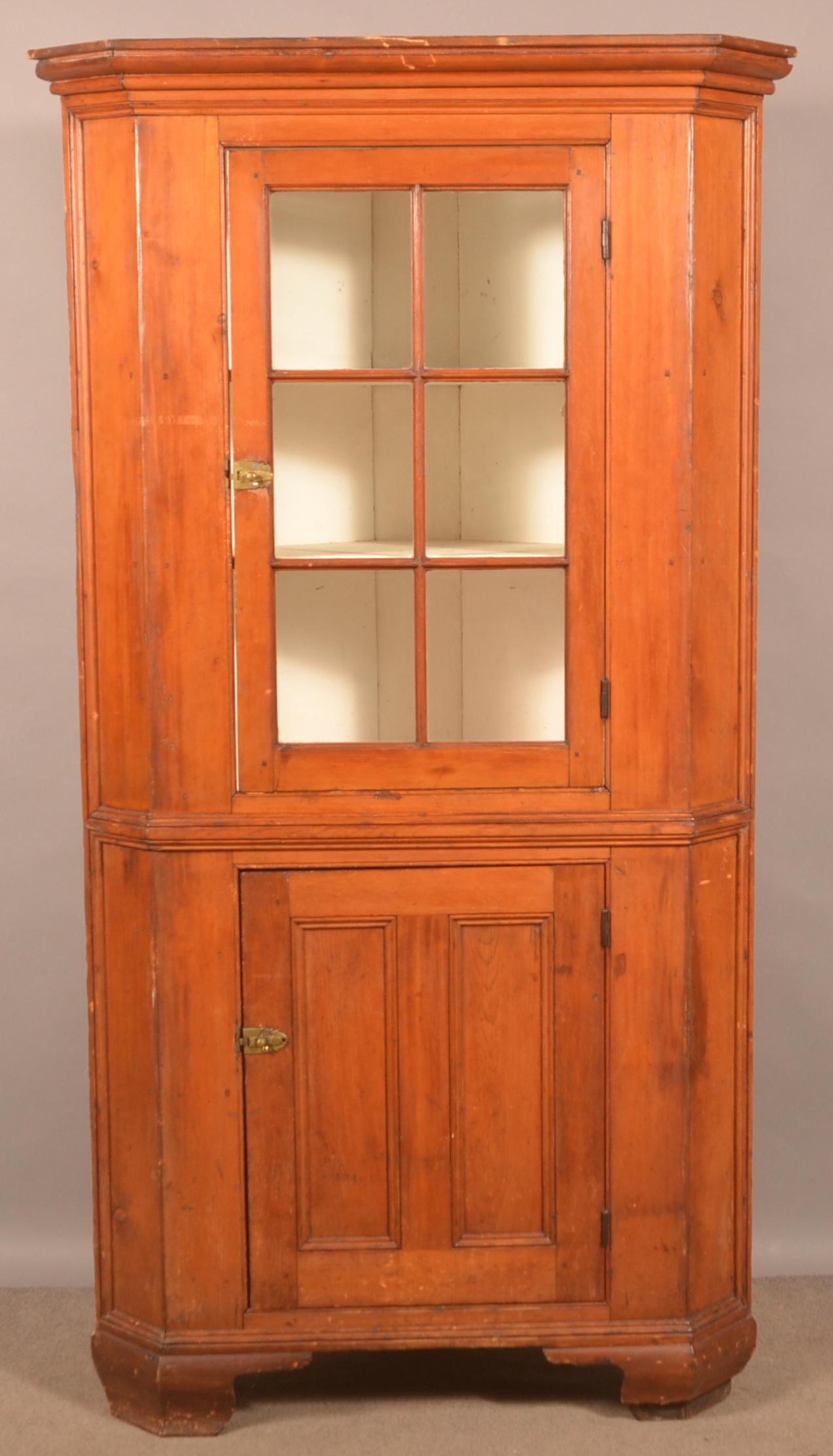 19th Century Softwood Singlepart Corner Cupboard. Auction