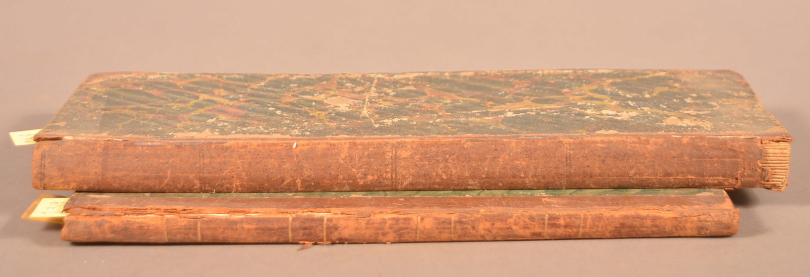 2 Berks County ledgers 1850s-70s: 2 Berks Co. ledgers. Mostly farming. One from 1850s. 8 x 13". Marbled paper covers. The other belonged to Benj. Reed, Stouchsburg, 1866-71. 6 x 15". Condition: Good.