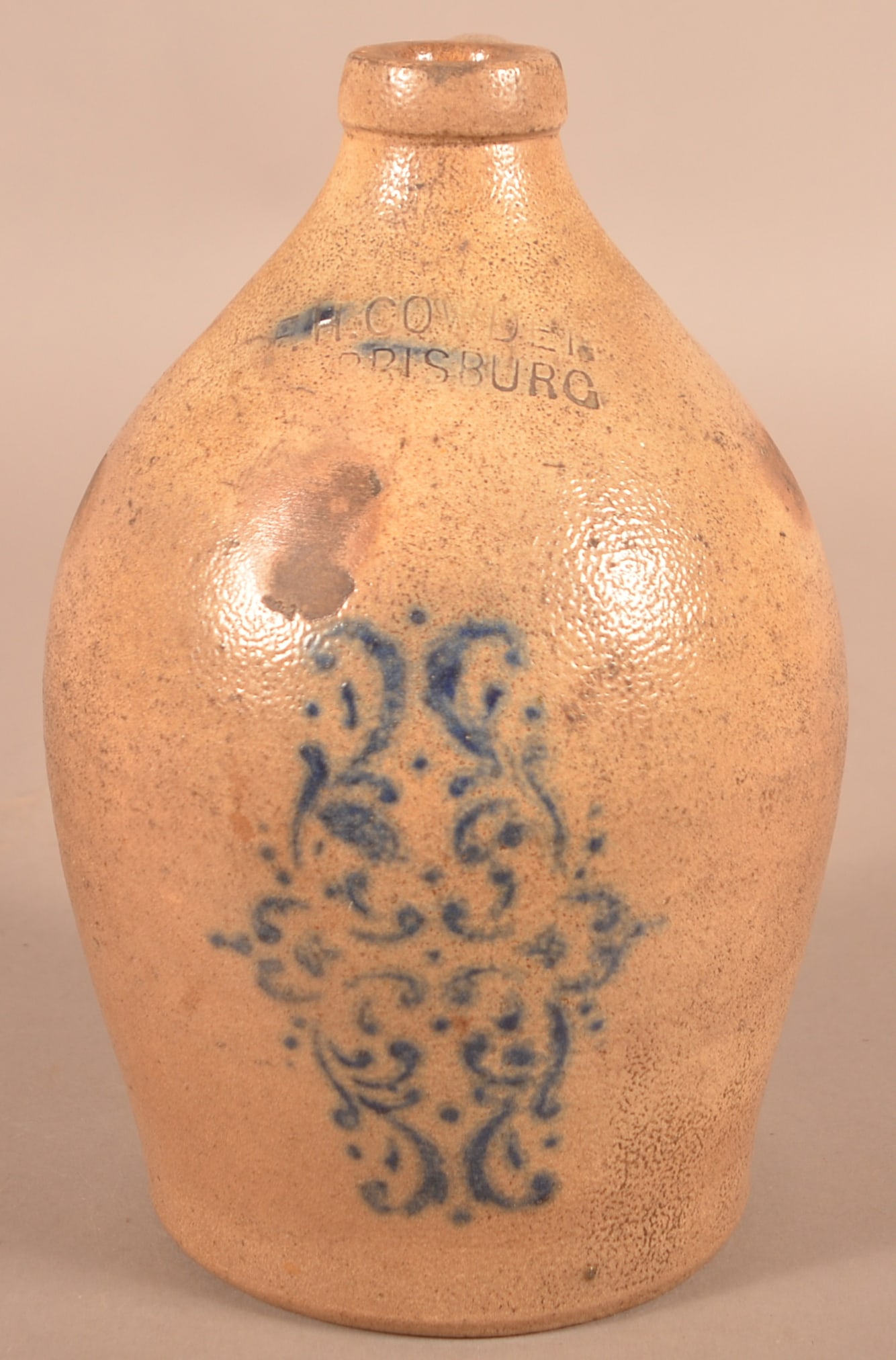 F.H. Cowden, Harrisburg, PA 1-Gallon Stoneware Jug. (1 of 3)