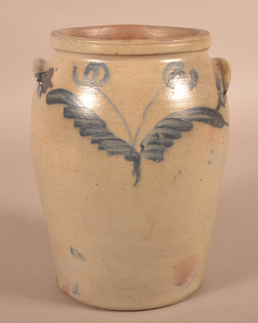 19th Century 2-Gallon Glazed Stoneware Crock. (1 of 4)