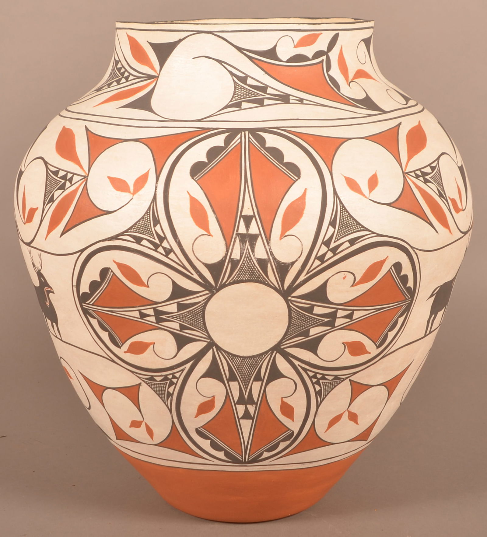 Pueblo Indian Ceramic Vessel with Deer Heartline Motif. (1 of 5)