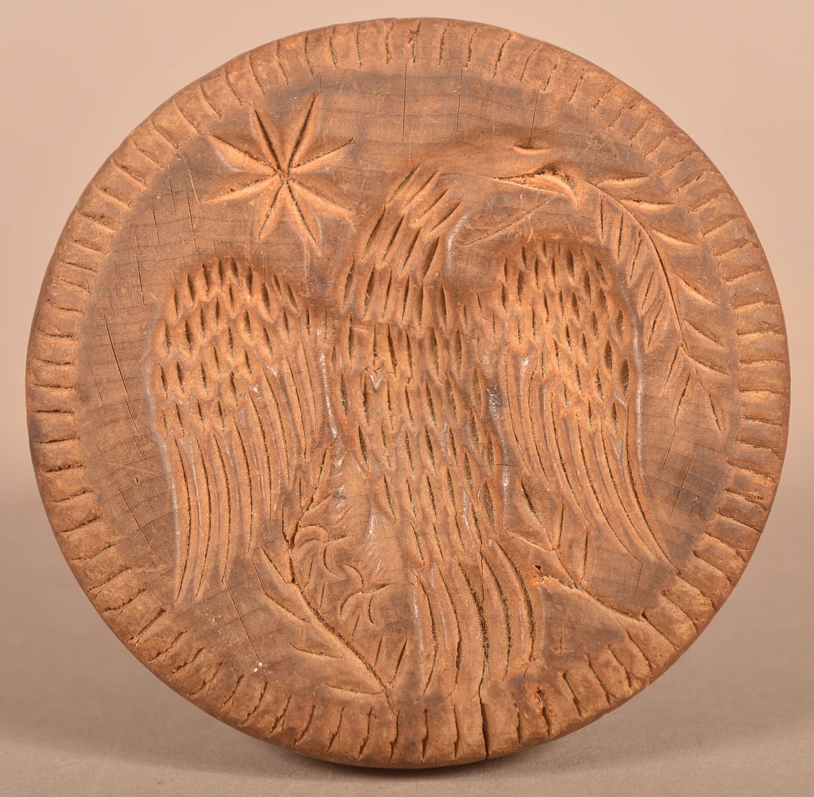 Pennsylvania Carved Eagle Single-Piece Butter Print. (1 of 3)