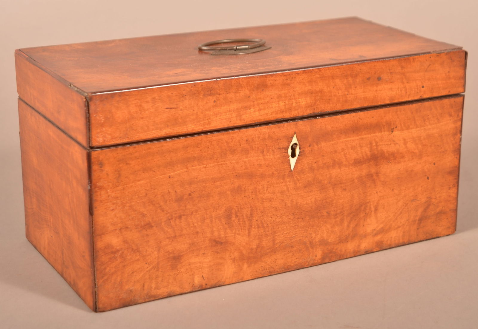 English Satin Wood Tea Caddy. (1 of 4)