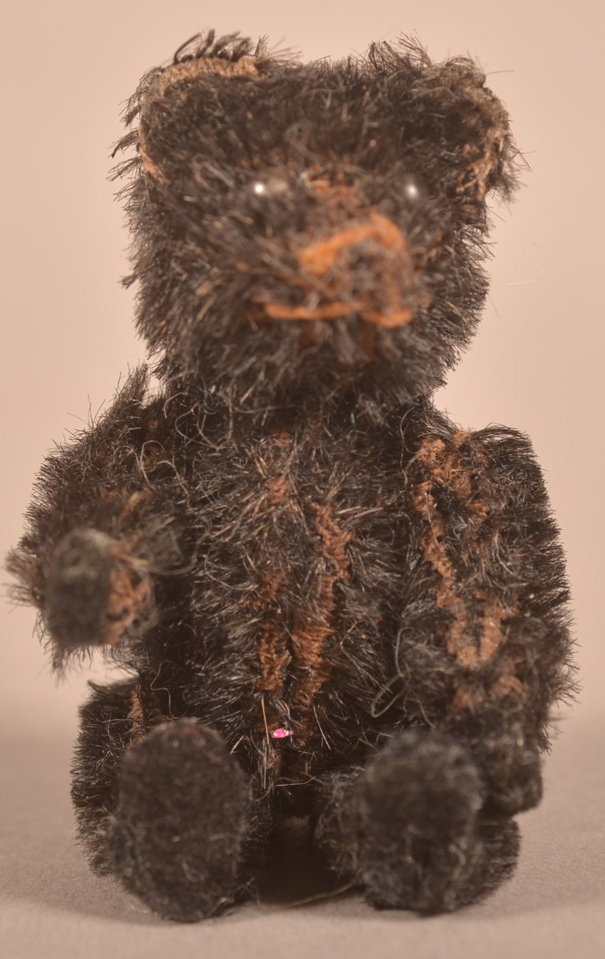 Rare Miniature Shuco Black Mohair Piccolo Teddy Bear. (1 of 4)