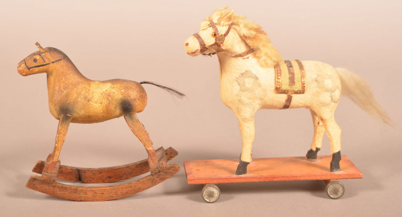 Two Antique German Stick-Leg Horse Toys. (1 of 3)
