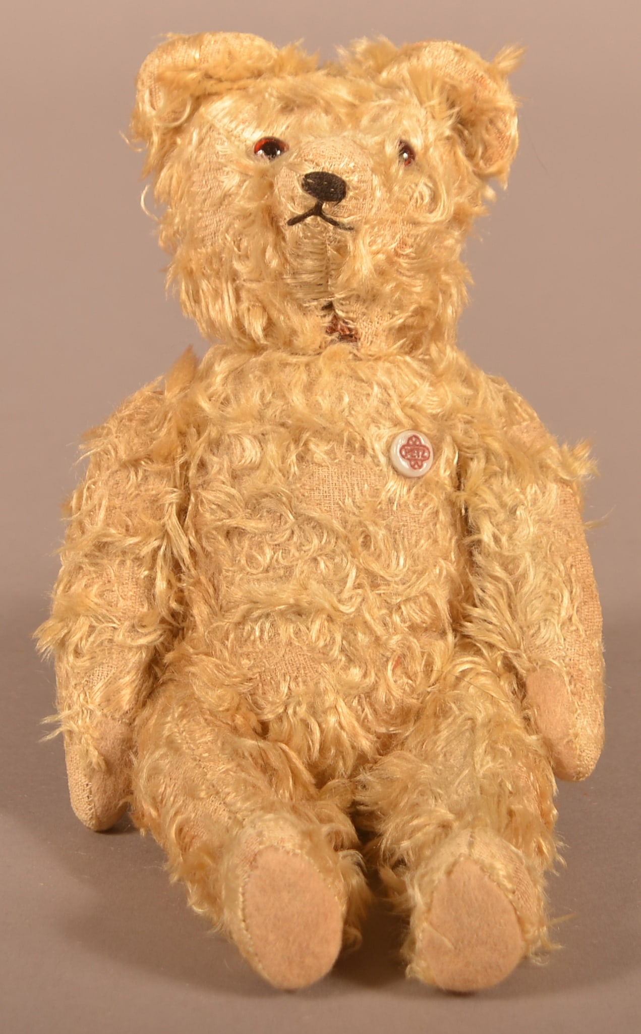 Vintage German Tan Plush Mohair Teddy Bear. (1 of 9)