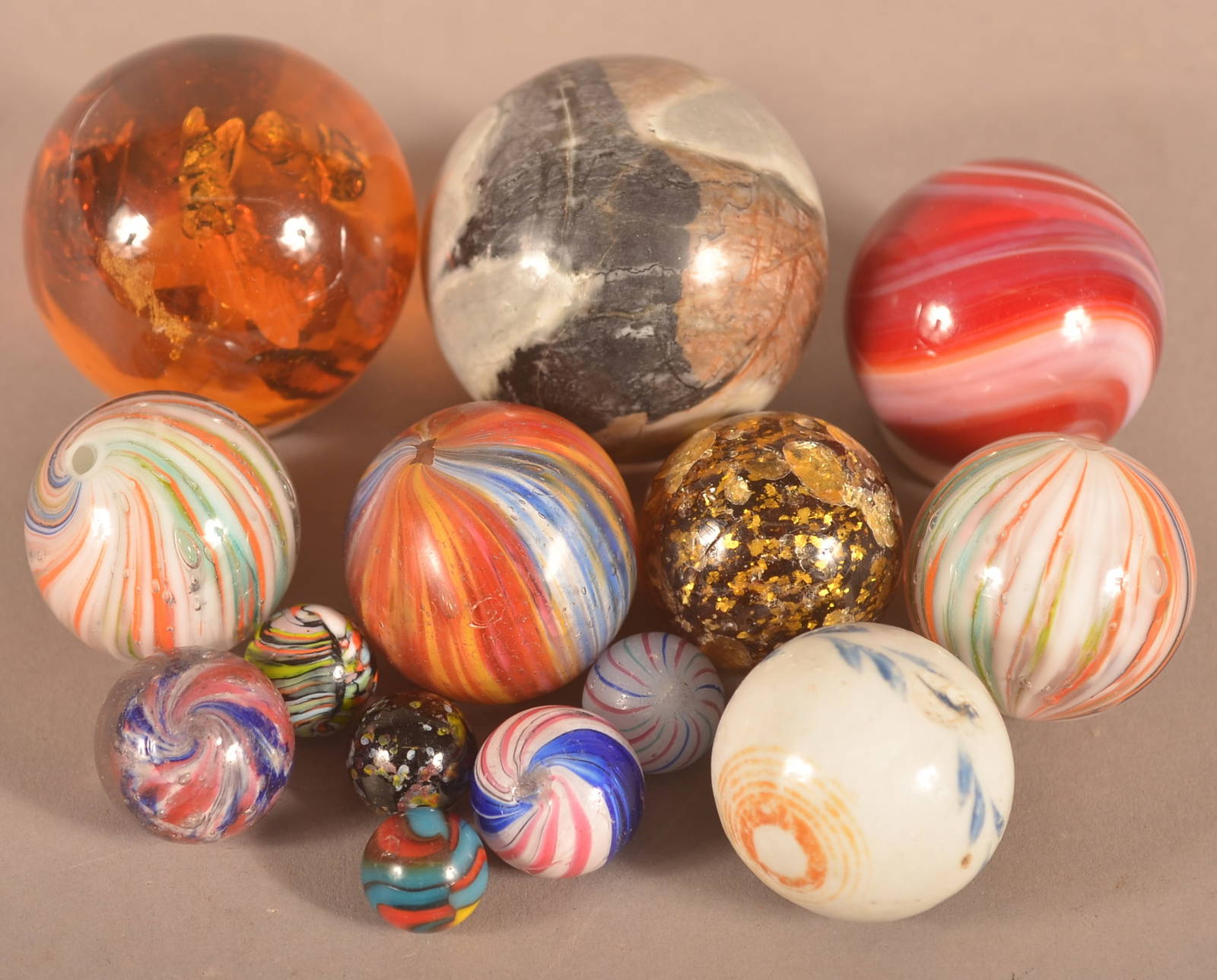 Lot Of Various Antique/vintage Marbles. Auction