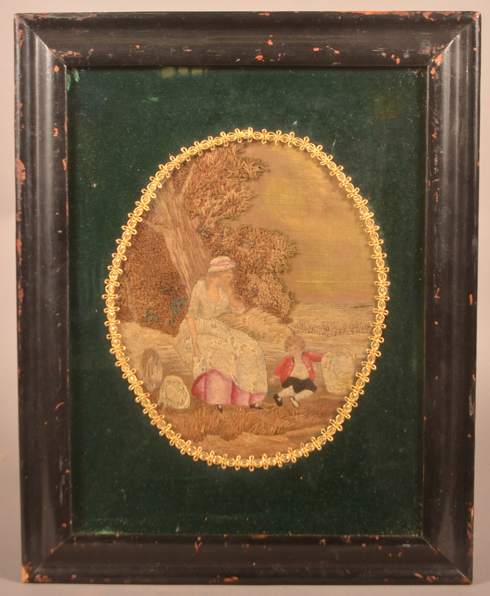English 18th Century Framed Pictorial Needlework. (1 of 4)
