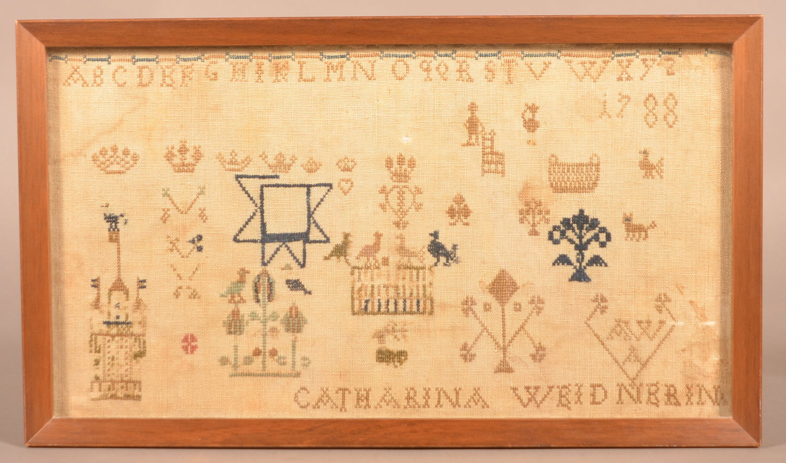 Catharina Weidnerin 1788 Cross-Stitch Sampler. (1 of 4)