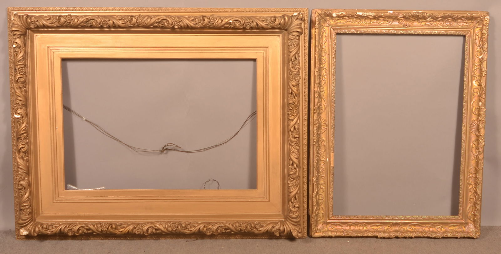 19th Century Gilt-Molded Picture Frames.: 19th Century Gilt-Molded Picture Frames. (1) 31-1/2" x 22-1/4", 38-1/2" x 29"; (2) 22" x 32", 38" x 48-1/2".