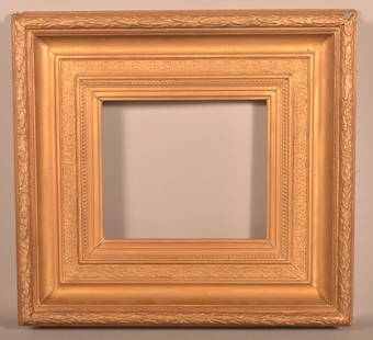 Carved Painted White Wood Frame Mirror 39 3/4” by 29 1/4”